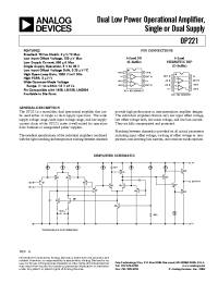 Datasheet OP221EZ производства Analog Devices